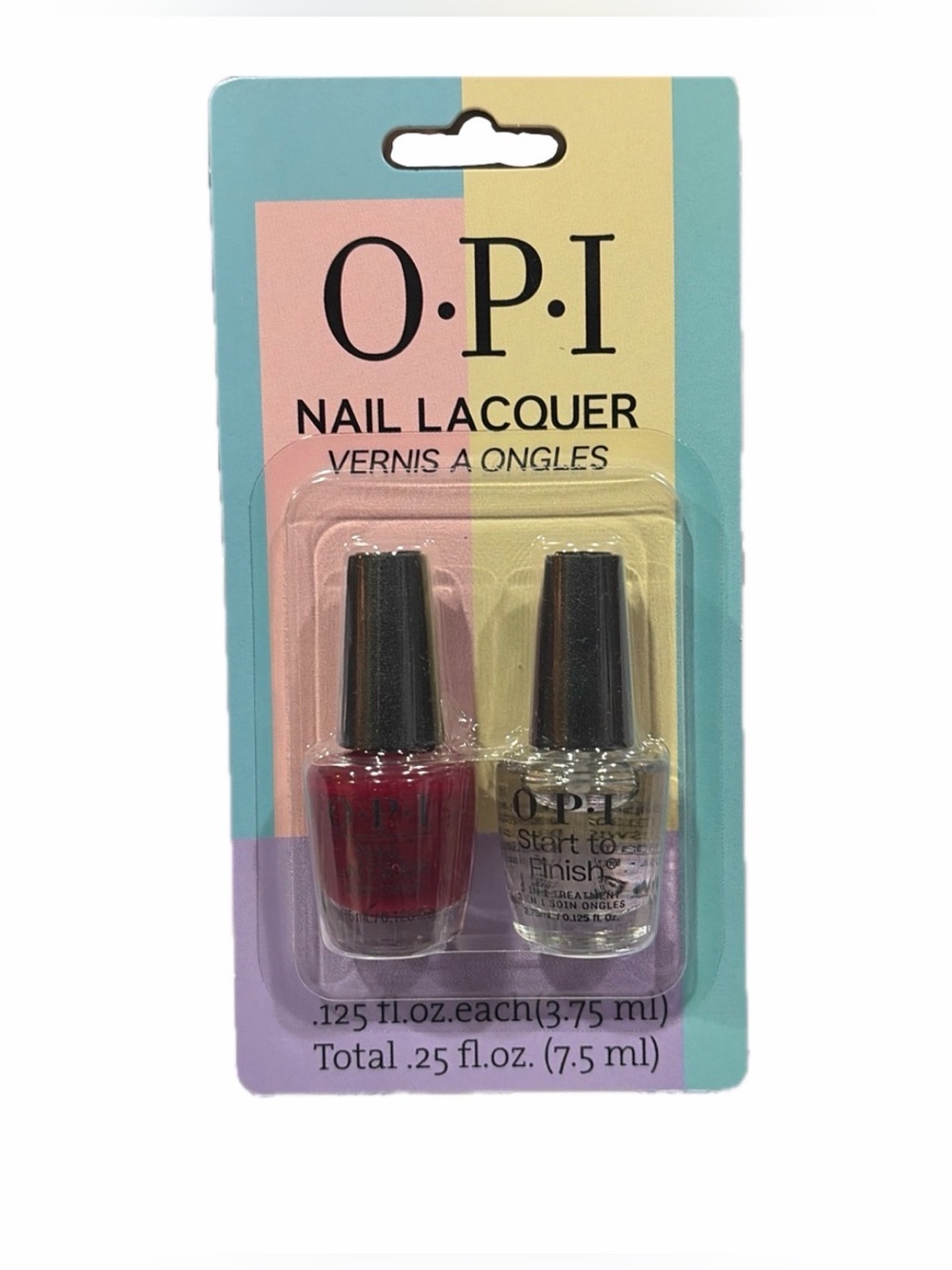 OPI Nail Lacquer Mini Travel Size Nail Polish Set Red / Clear